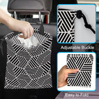 Car Trash Bag Hexagonal Geometric Car Garbage Bag Hanging Car Trash Can for Back Seat with Drawstring, Waterproof Garbage Bags for Car Accessories Vehicle Travelling Camping Outdoor