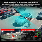 4G LTE Dash Cam with Live-Streaming, Anti-Theft Car Security Camera, Instant Alert via App, Cloud & SD Storage, 2K+1080P Front Inside, No Screen, IR Night Vision, 24/7 Parking Mode, GPS, OBD