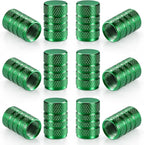 12PCS Tire Valve Stem Caps, Car Exterior Accessories, Aluminum Alloy Valve Cover Universal for Cars, Trucks, Motorcycles and Bicycles (Green)