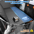 Truck Dog Seat Cover for Back Seat, Hard Bottom Waterproof Truck Back Seat Extender for Multi Dogs,Dog Hammock for Crew Cab Trucks,Pet Seat Cover for Back Seat Holds 400lbs with Mesh Window & Pocket