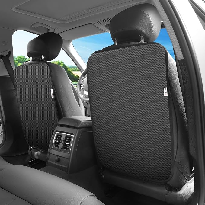 Kick Mats Back Seat Protector, Waterproof Oxford Seat Back Protector, Car Seat Back Protector for Kids, Back of Seat Protector for Kids Feet Car Seat (Black A -2pc)