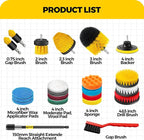 22Pack Drill Brush Attachments Set,Scrub Pads & Sponge, Buffing Pads,Power Scrubber Brush,Car Polishing Pad Kit,Wax Applicator Pad,Car Cleaning Kit,Masonry Brushes,Cleaning Supplies