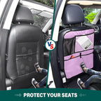 Medium Lavender Magenta Kick Mats Backseat Protector, 2 Pack Car Organizer Back Seat