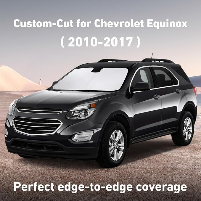 Windshield Sunshade Compatible for Chevrolet Equinox 2010-2015 2016 2017, Sun Visor for Front Windshield & Window Sun Shade Cover, UV Heat Blocker & Protector, Car Accessories