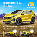Extra Durable Window Deflectors Tape-On Window Visors Rain Guards Fit for Kia Sportage 2017-2022, Sun Visors, Wind Vent for Shades, Exterior Car Accessories - 4pcs. AG0091