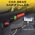 2PCS New Car Seat Gap Stopper with 2 Storage Areas，Car Seat Gap Storage Organizer for Phone Keys Wallet，Universal Car Seat Gap Filler Interior Accessories (Black)