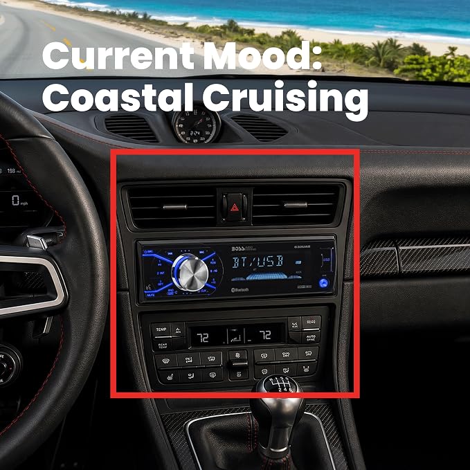 632UAB Car Stereo - Single Din, Bluetooth, No CD DVD Player, AM/FM Radio Receiver, Wireless Remote Control, Aux in, USB