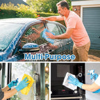 30 Pcs 16 x 16 Inch edgeless Microfiber Plush Towels for Cars Detailing Drying Wash Polishing Absorbent Cleaning Cloths, 500 GSM (Light Blue, White, Yellow)