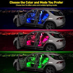Interior Car Lights, 4Pcs Car LED Lights with Music Mode and Scene Options, Footwell Lighting for Car with Smart APP Control & USB Charger for Truck DC 5V