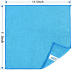 Blue Microfiber Cleaning Cloth 100 Pack, Microfiber Towel for Cars, Lint Free, Scratch-Free, Highly Absorbent, and Cleaning Rags for House, Window and Glass, Cars, TV Screen 11.5 X11.5 inch