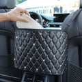 Car Net Pocket Handbag Holder with Diamond Bling Driver Netting Pouch, Handbag Holder Front Seat, Barrier of Backseat Pet Kids Storage & Pocket (Black with Diamond)
