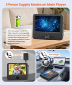 7.5 Inch Dual Car DVD Player, Portable Headrest Video Player for Car with 5 Hours Rechargeable Battery, Last Memory, AV Out/in, Support USB/SD/Sync TV, All Regions (1 Player+1 LCD Screen)