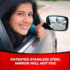 Blind Spot Mirror Fits All Car Side Mirrors - Patented Stainless Steel Mirrors with Bigger Viewing Image - Less Fogging - Less Sun Reflection by Car Accessories