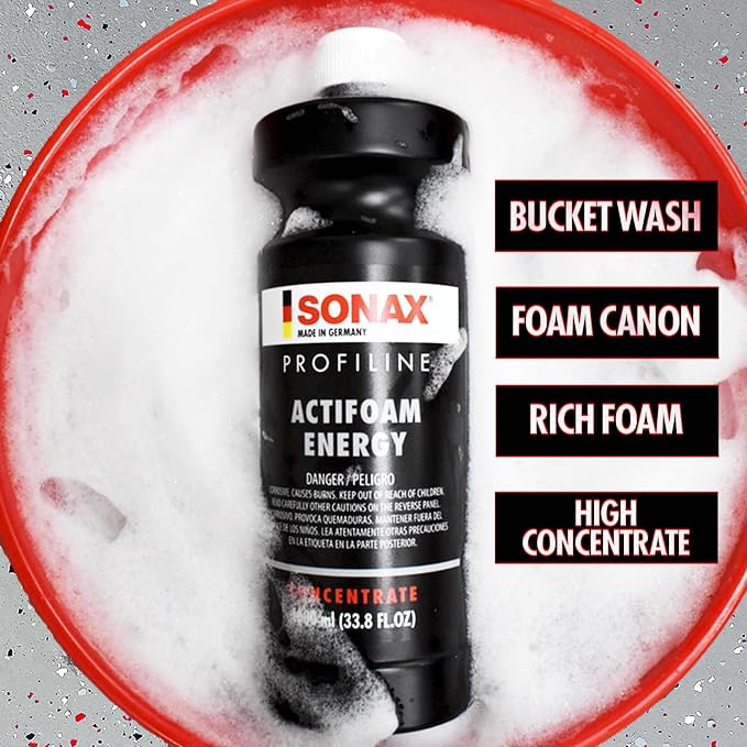 Profiline Actifoam Energy | High-Foaming Car Wash Concentrate for Foam Guns & Cannons | pH-Neutral, Safe on Wax & Coatings | Powerful Dirt Removal | Multipurpose Shampoo | 618505 | 5L