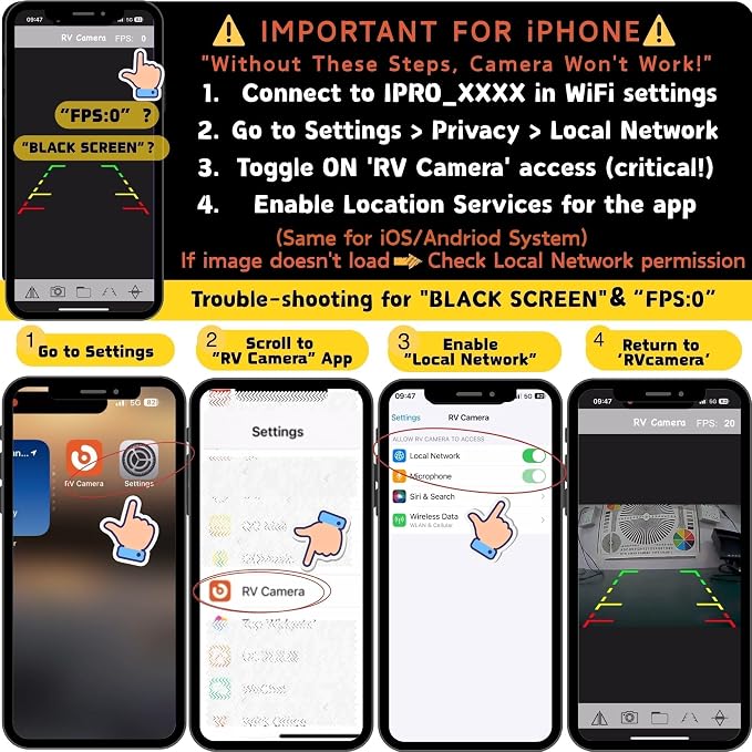 Strong Magnetic Wireless Backup Camera for iPhone Android, WiFi Hitch Camera Rechargeable Battery for Hitch Gooseneck Travel Boat Horse Trailer Truck Camper RV Front Rear View Reverse Back up