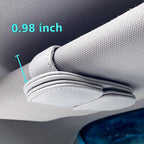 Sunglass Holder for Car Visor Clip, Magnetic Leather Eyeglass Hanger Clip for Car, Square Car Visor Accessories (Gray)