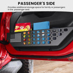 Metal Front Door Pocket Storage Box for Jeep Wrangler JL JLU 4XE 2018-2026 & Gladiator JT 2020-2023 2024 2025 2026 Accessories Door Organizer Storage (Not for Power Seats), Flat Flag, 2PCS
