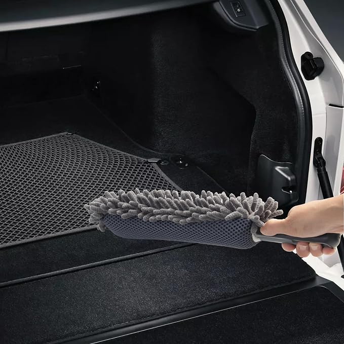 Car Duster Interior, Double-Sided Microfiber, Comfort Handle | Lint & Scratch-Free Cleaning for Trucks, RVs & Vehicles, Includes Microfiber Towel & Storage Bag, Soft