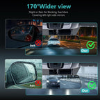 12'' 4K Rear View Mirror Camera,4K+2.5k Front and Rear Mirror Dash Cam,ADAS BSD LCA Smart Rearview Mirror for Cars,App WiFi,Night Vision, Parking Monitor, 64GB Card & GPS Digital View Mirror Dashcam