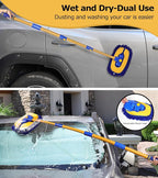 56.7" Car Wash Brush Mop Kit Mitt Sponge with Long Handle Car Cleaning Supplies Kit Tools Car Washing Duster Exterior Scratch Free, Chenille Replacement Head Extension Pole