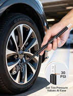 2 PCS Heavy Duty Tire Pressure Gauge, Straight-On Dual Head Air Pressure Gauge Range 10-150 PSI 1-10 Bar, Semi Truck Tire Gauge Extended Tube for Truck, RV, Bus, Motorcycle