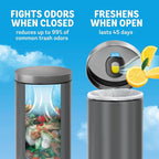 Trash Odor Fighter, Trash Can Air Freshener, Stick-On Deodorizer for Garbage Cans, Diaper Pails, Works with Scented Trash Bags, Fresh Lemon and Linen & Sky Scents, 2 Holders + 2 Refills