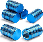 12PCS Tire Valve Stem Caps, Dust Proof, Anodized Aluminum Universal Tire Valve Stem Covers for Cars, SUV, Trucks, Bikes, Motorcycles, Bicycles(Light Blue)