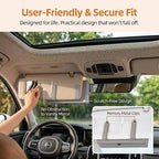 Magnetic Foldable Car Tissue Box - Easy-Install Tissue Holder for Sun Visors and Seat Backs,Premium Leather Car Napkin Organizer—Designed for Commuters,Rideshare Drivers and Families(Grey)