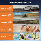 Tire Inflator Portable Air Compressor – Emergency Flat Tire Rescue & Pressure Maintenance Tool, Cordless Pump with 150PSI, LCD Screen, Auto Shut-Off – for Car, Motorcycle, Bicycle, Balls