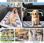 Backseat Dog Bed Non-Slip, Dog Bed for Car Back Seat Soft and Comfortable, Back Seat Pet Bed Mat for Travel, Pet Car Blanket for Backseat Extender and Seat Covers 51"X 23.5" Light Grey & White