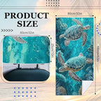 2 Pack Car Towel Seat Covers with Storage Bag, Multifunctional Towel for Gym Outdoor Sport, Picnic, Beach, Pet Dog Travel,Non-Slip Washable Car Seat Protector (Sea Turtles)