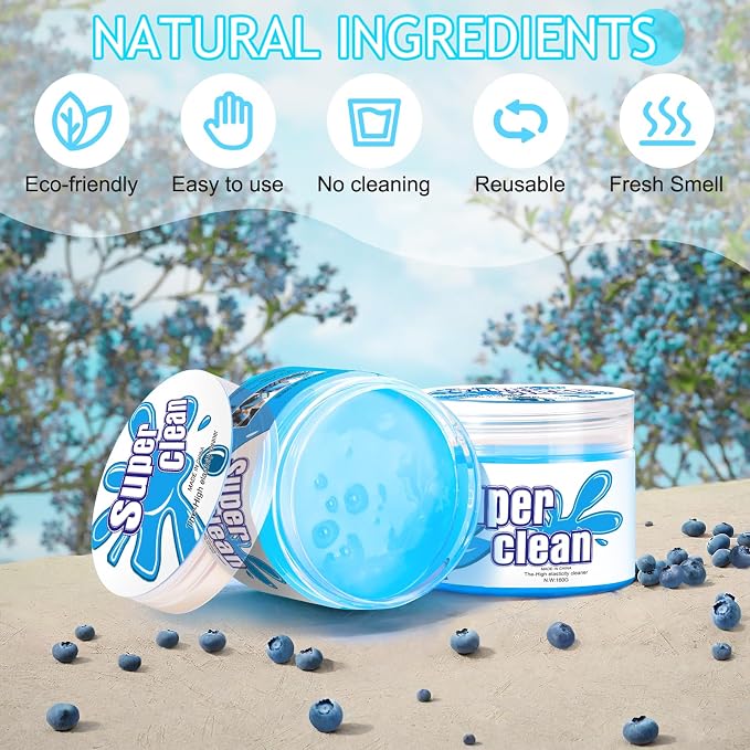 Car Cleaning Gel Car Cleaning Putty Car Putty Car Interior Cleaner Car Slime Car Detailing Kit Car Accessories Gifts for Men Women Stocking Stuffers Light Blue