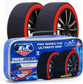K&K Auto Snow Socks for Tires – Pro Series for Ultimate Grip Approved Snow Chain Alternative Traction Device – Tire Sock for Car SUV Sedan Coupe – Winter Travel Accessory Emergency Kit – Large (2pcs)