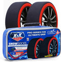 K&K Auto Snow Socks for Tires – Pro Series for Ultimate Grip Approved Snow Chain Alternative Traction Device – Tire Sock for SUV Van Pickup Truck – Winter Travel Accessory Emergency Kit – XXL (2pcs)