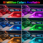 Car LED Lights Interior Light, 10 in 1 Car Ambient Lighting Kits with 315in Fiber Optic, APP Control, Car Accessories Multicolor RGB Neon Car LED Strip Lights with Music Sync Mode and DIY Mode