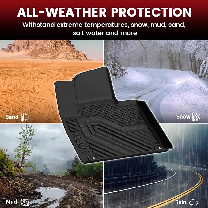 Floor Mats for KIA Sorento 7 Seats 2020 2019 2018 2017 2016, All Weather TPE Custom Fit Floor Liners for KIA Sorento 1st & 2nd & 3rd Row Car Mats, Black