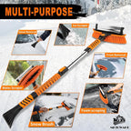 44'' Snow Brush and Ice Scrapers for Car Windshield, Extendable Snow Brush for Car with Ergonomic Foam Grip and 360° Pivoting Brush Head for Car SUV Truck