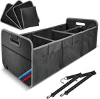 XL Car Trunk Organizer, 4 Compartments, 94L Capacity, Oxford Polyester 600D Material, Easy Fold and Store, Prevents Sliding | Rugged & waterproof large storage box. Features 94L capacity, 6 large mesh pockets & non-slip base for SUV, garage, camping