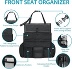 Car Front Seat Organizer, Back Seat Storage with Adjustable Straps Truck Seat Organizers for Delivery Drive, Office File, Passenger Seat
