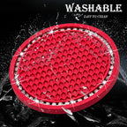 4PCS Bling Cup Holder Coaster, 2.75 Inch Auto Car Cup Holder Insert Coasters, Soft Silicone Anti-Slip Shockproof, Universal Vehicle Interior Accessories for Women Girls (Red & White)