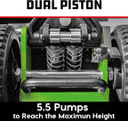 Powerbuilt 1.5 Ton Big Wheel Off Road Jack, Vehicle Lift for Trucks, SUVs, ATVs Offroad Vehicles, Oversized Wheels for Rugged Terrain, 3000 LB Capacity, Green 620628ECE