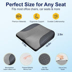 Car Seat Cushion – Memory Foam Pad for Driving Comfort – Boosts Height and Relieves Coccyx & Lower Back Pain – Car, Truck, Office Chair (Leather Black & 4D Mesh Gray)