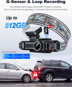 Neideso N300Pro 4K Dash Cam Front and Rear, 4 Channel 360 View Car Camera | Free 128GB Card, STARVIS 2 Sensor, Touch Screen, 5.8G WiFi 20MB/s Download, GPS, AI Fatigue Driving Monitor, 24H Parking Mode