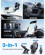Car Phone Holder, 2026 Military-Grade 89lbs Strongest Suction Phone Holders for Your Car Dashboard/Windshield/Vent Easy Clamp Car Phone Mount Stand for iPhone 17 16 15 14 13 Pro Max Samsung