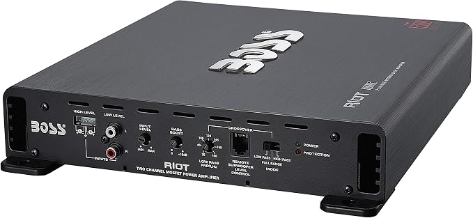 R6002 2 Channel Car Amplifier - 1200 High Output, Low/High Level Inputs, High/Low Pass Crossover, Hook Up to Subwoofer for Bass