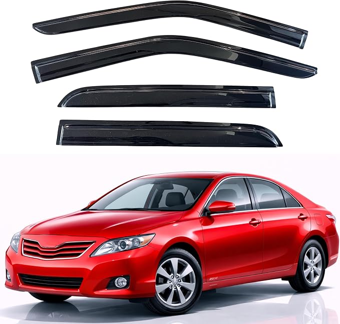 KPY Rain Guards Fit for 2007-2011 Toyota Camry, Out-Channel Window Visors Vent Wind Deflectors 4PC, Car Accessories for 07-11 Camry