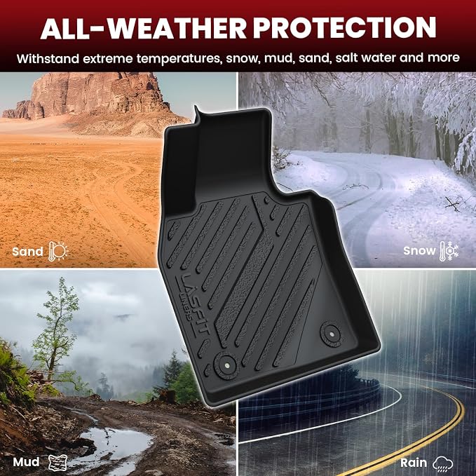 Floor Mats & Cargo Liner Fit for Mazda 3 2019-2026 (Only Fits Sedan) All Weather TPE Custom Fit 2019-2024 2025 2026 Floor Liners Front & Rear Row & Trunk Full Set Mats Accessories, Black