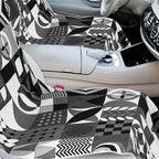 Car Seat Towel Covers with Storage Bag, 63 x 32 Inch Universal Non Slip Waterproof Sweat Protector for Car Truck, Gym Swimming Running, Machine Washable(2 Pack,Black White Abstract)