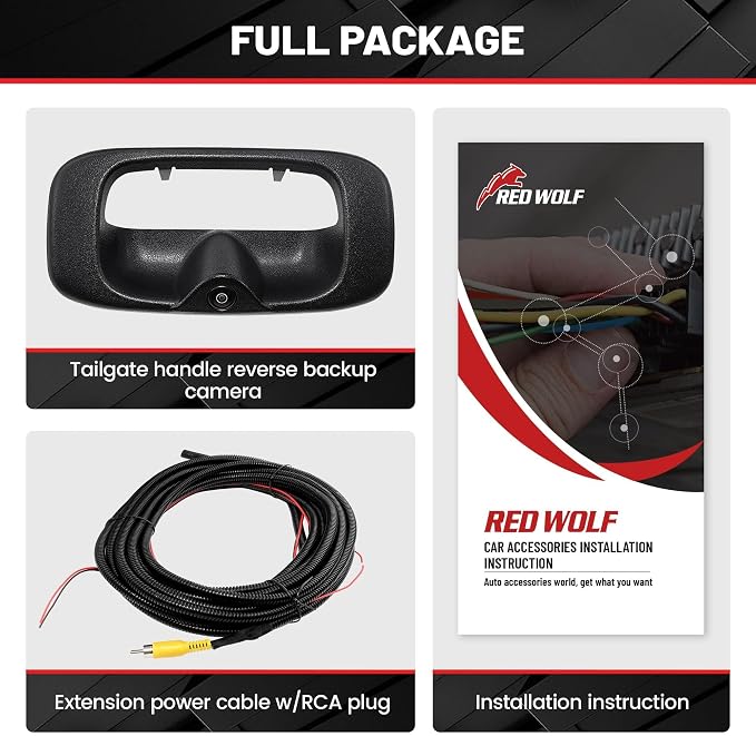Tailgate Handle Backup Camera Fit for 1999-2006 Chevrolet Chevy Silverado/GMC Sierra 1500 2500 3500HD Pickups Reverse Rear View Backup Camera, Waterproof Guideline w/12V Power Cable RCA Plug