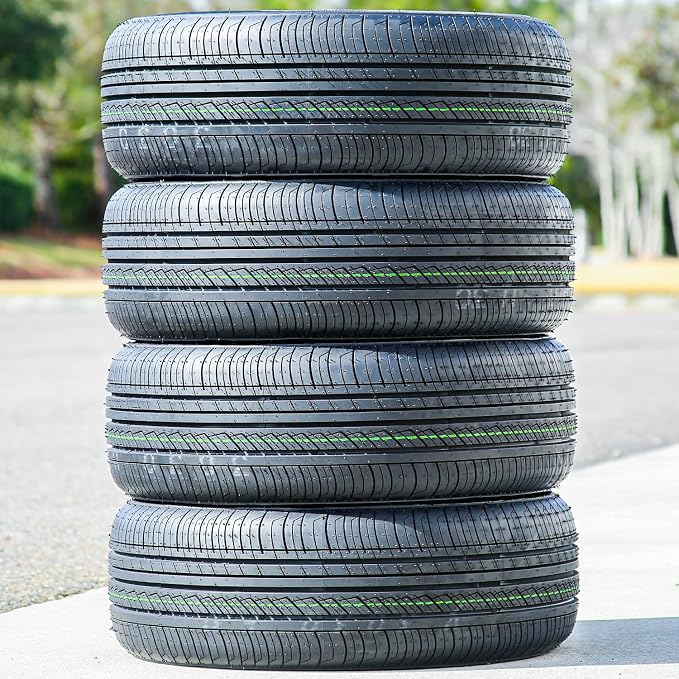 Set of 4 (FOUR) Ecosa All-Season Passenger Car Touring Radial Tires-195/65R15 195/65/15 195/65-15 91H Load Range SL 4-Ply BSW Black Side Wall UTQG 400AA